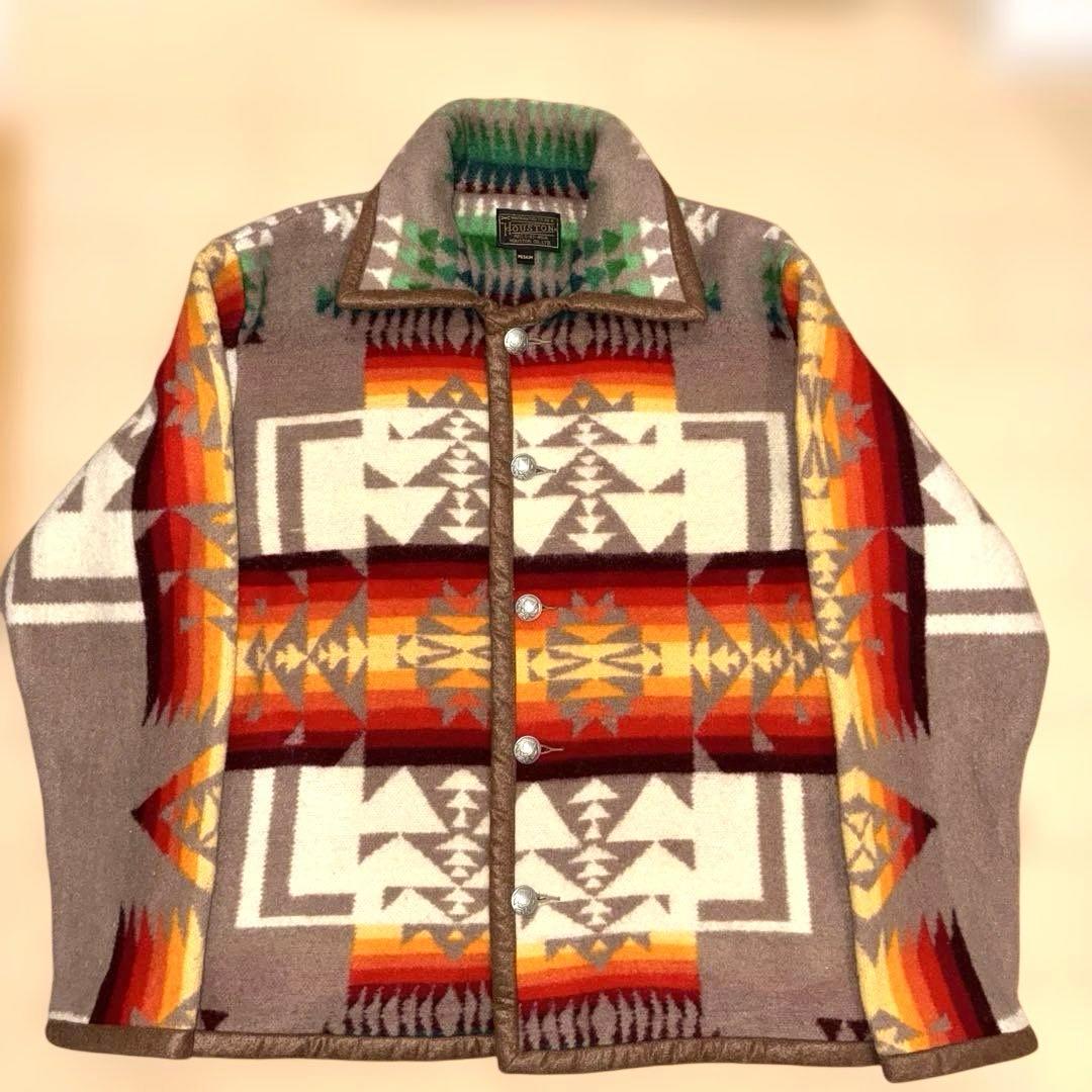 Houston 幾何学模様 ウールジャケット M
