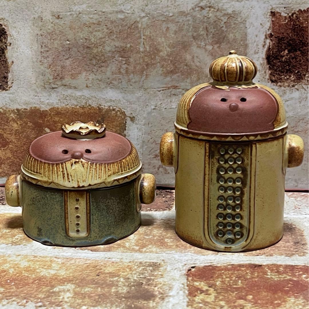 瀬戸焼　かしわ窯 ヘリテージシリーズ 陶器製キャニスター 王様 & 女王様