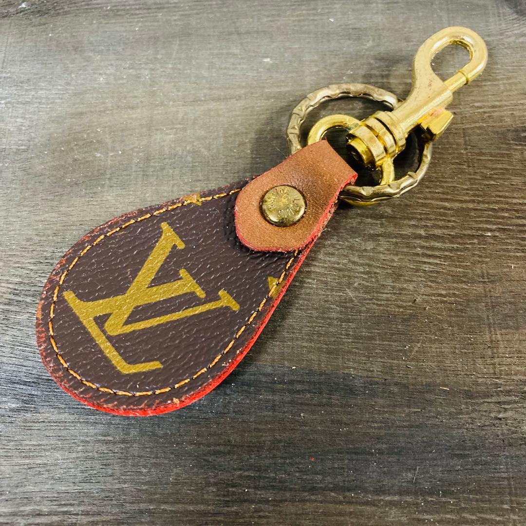 ルイヴィトン LV モノグラム レザー キーホルダー チャーム ビンテージ