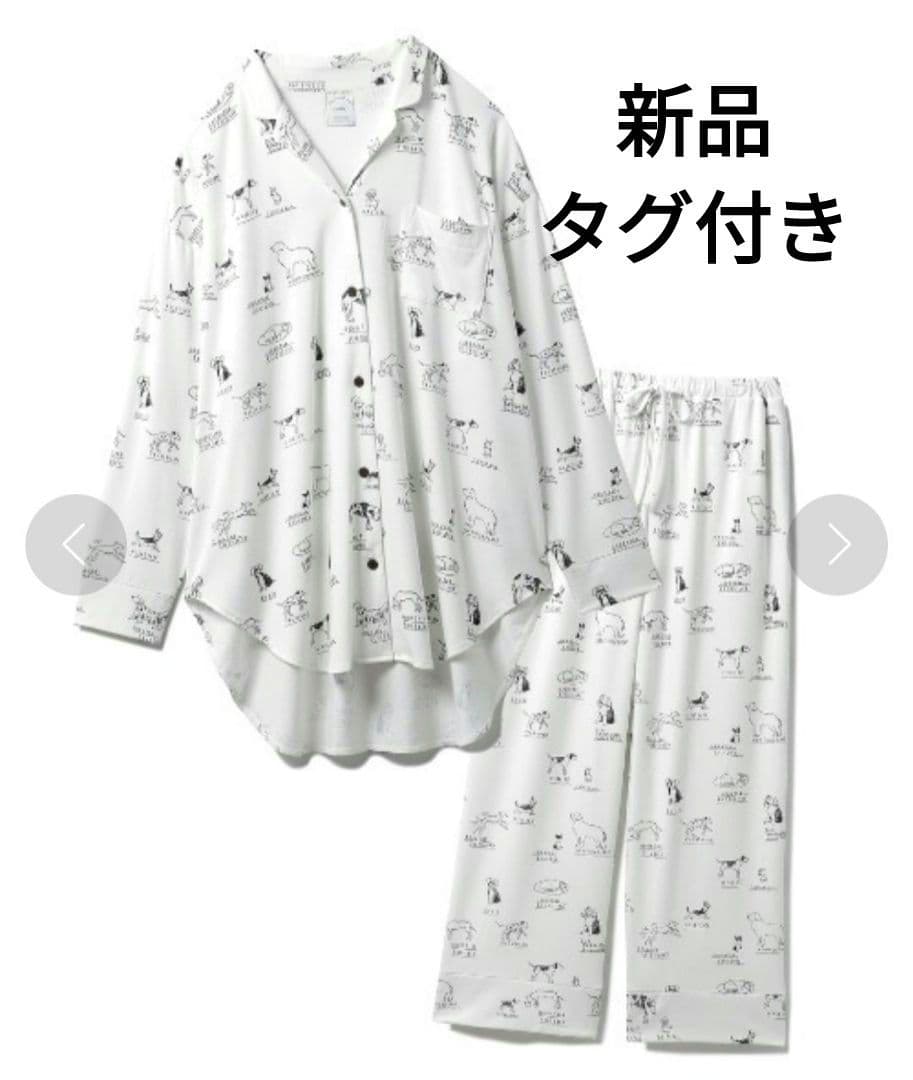新品タグ付き ジェラピケ ルームウェア セットアップ いぬ柄