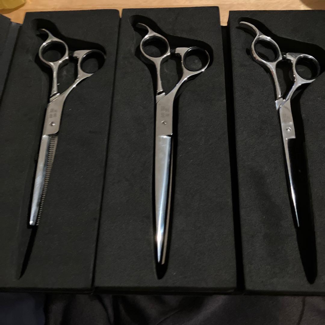 左利き　Bee トリミングハサミ 3本セット