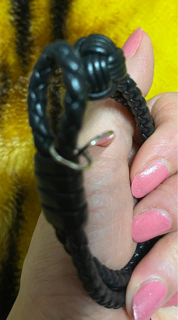 Bottega Veneta ブラックレザー ブレスレット