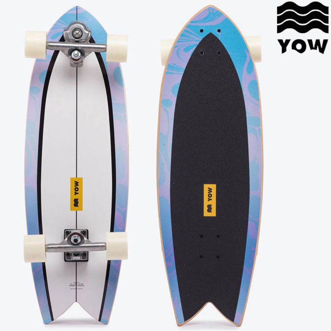 YOW SURFSKATE Coxos 31″ スケートボード 青いマーブル模様