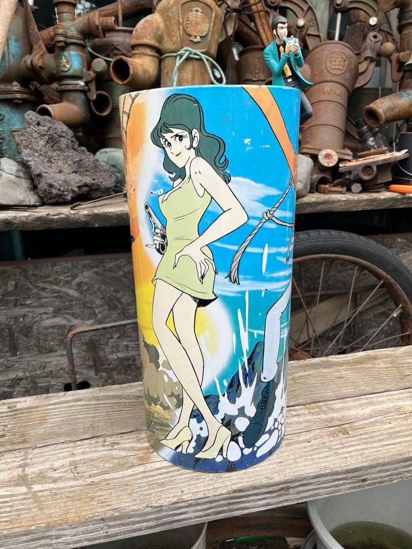 ルパン三世ブリキゴミ箱、ルパン三世バケツ、ルパンブリキゴミ箱、不二子ゴミ箱