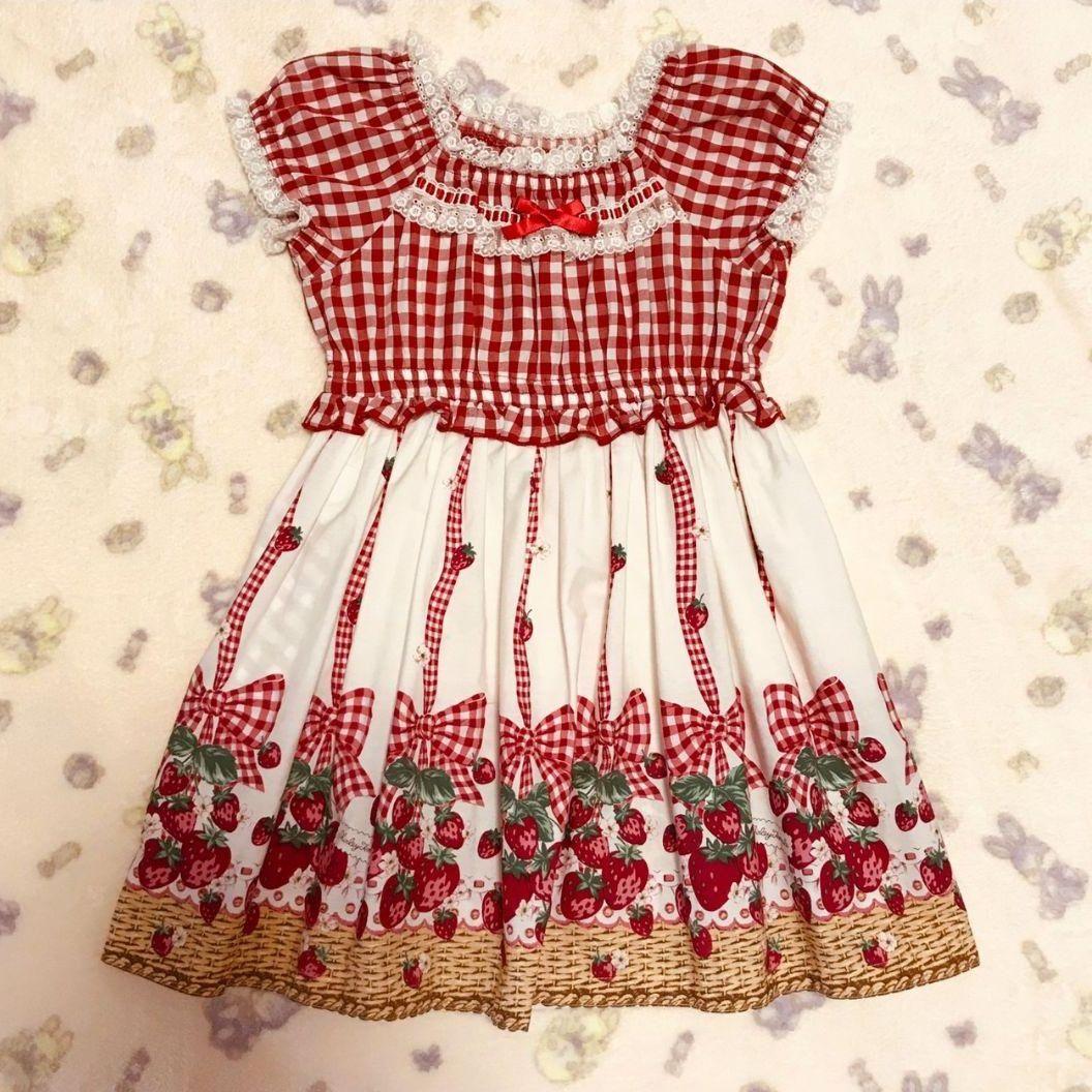 101【110センチ】シャーリーテンプル　いちごバスケット　ワンピース