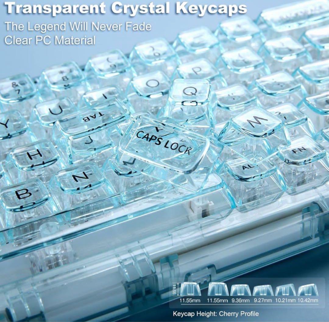 YUNZII X71 メカニカルゲーミングキーボード ライトブルー