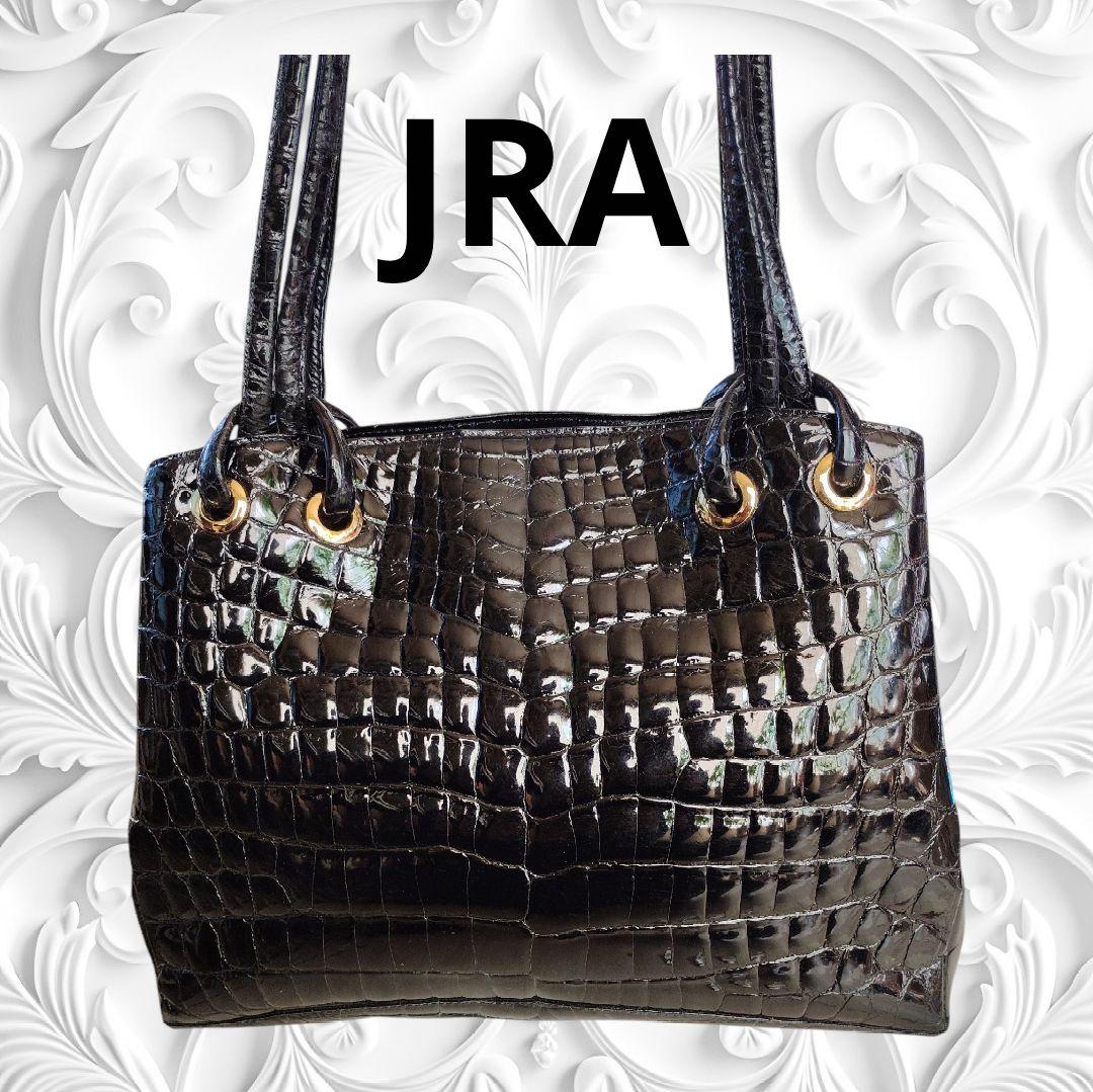 美品 JRA認定 日本製 シャイニング クロコダイル トートバック