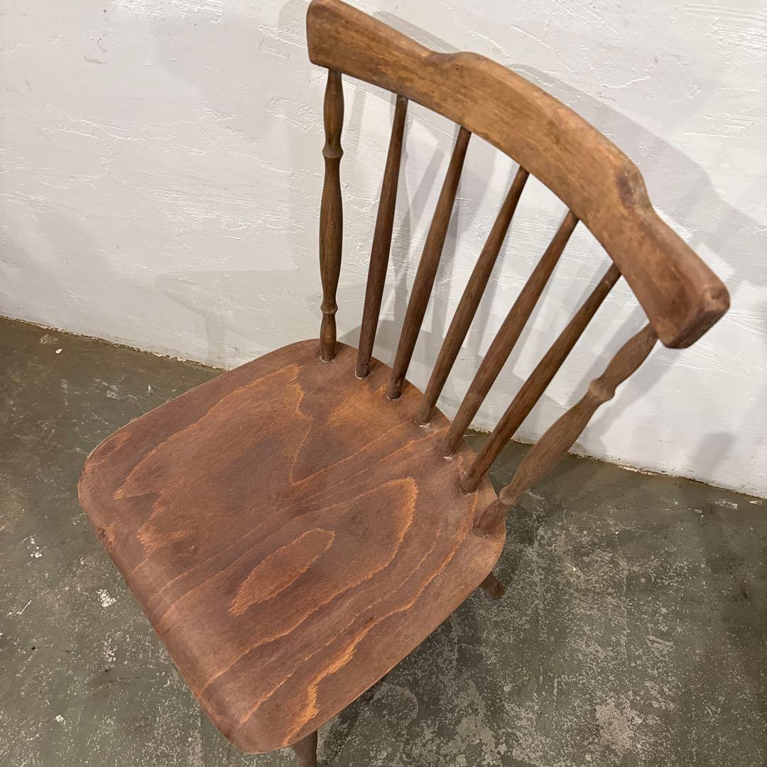 hangoutヴィンテージ　カフェチェア　剥離　木製　ダイニングチェア