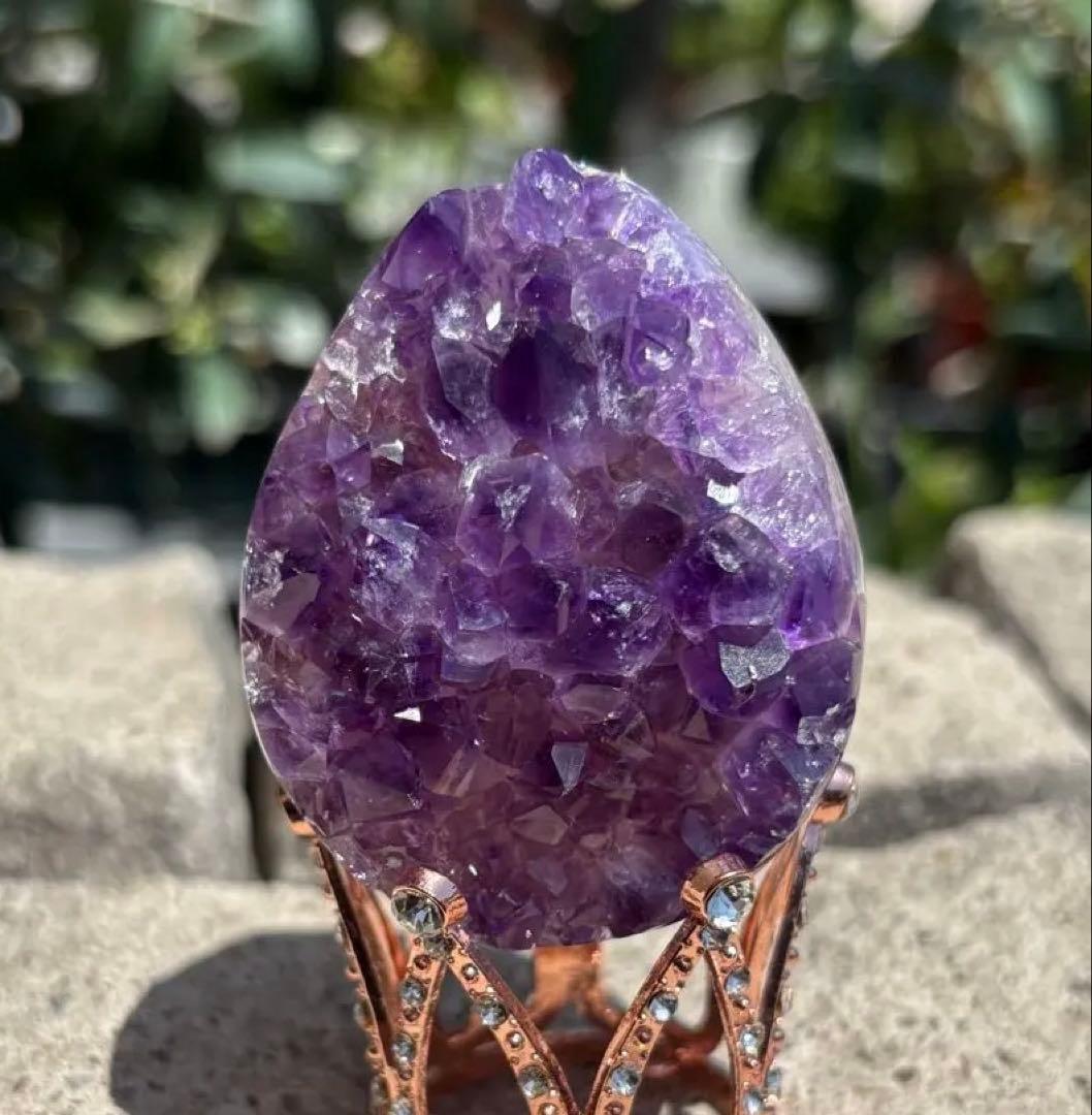 最高品質！ウルグアイ産⭐虹入！アメジストたまご　小　￼ RM 5