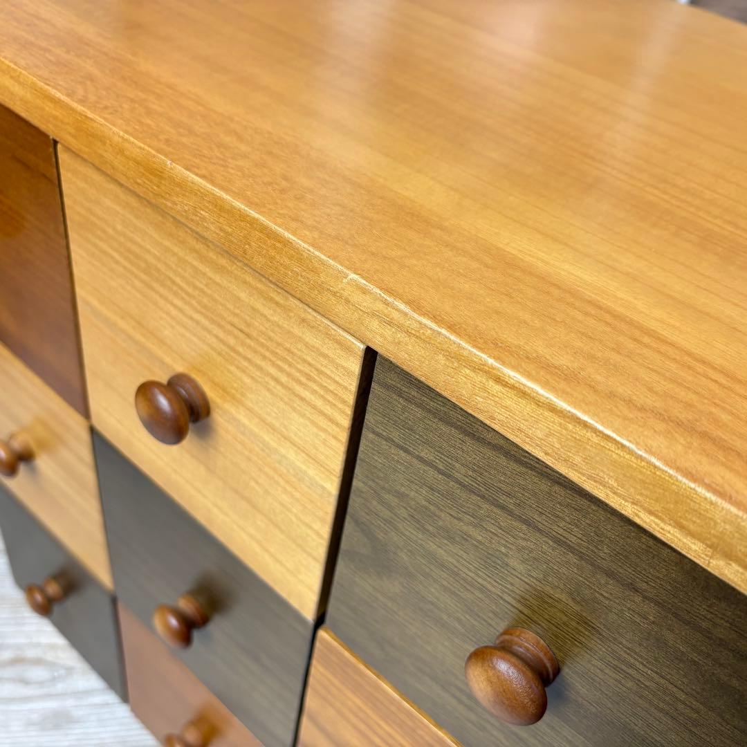 訳あり品【140】ナチュラルウッド多引き出し収納チェストインテリア木製タンス桐材