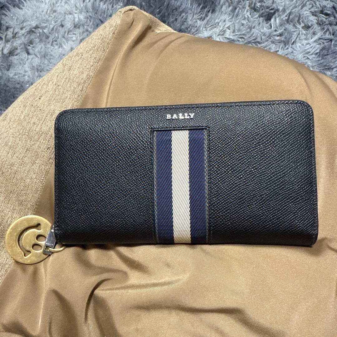 BALLY ラウンドファスナー ネイビー