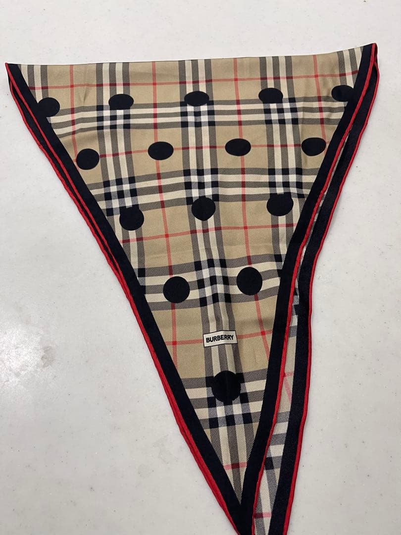 BURBERRY チェック柄ドットスカーフ