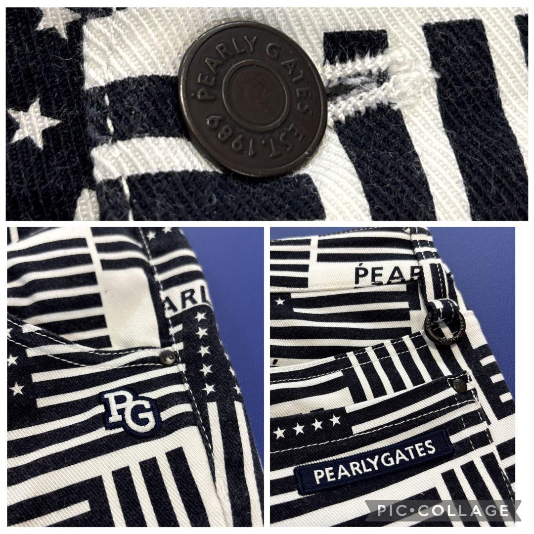 パーリーゲイツ　ロングパンツ　1/M 星条旗　総柄　オールシーズン