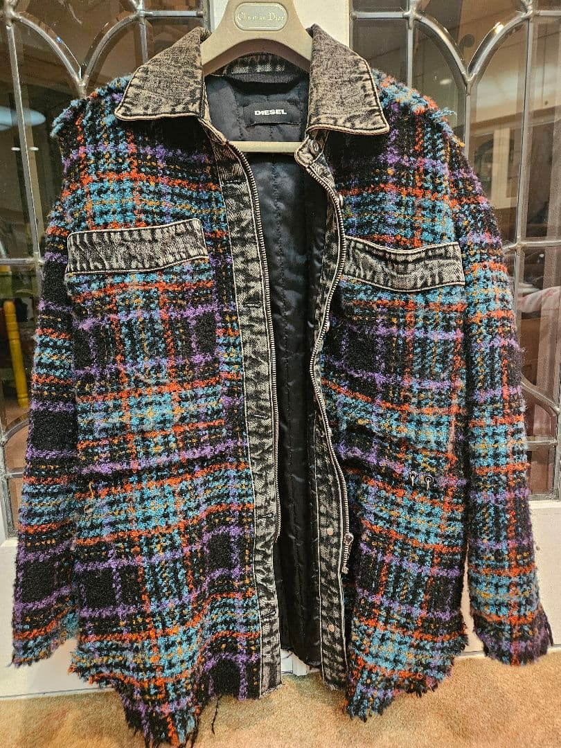 DIESEL チェック柄オーバーサイズジャケット XS