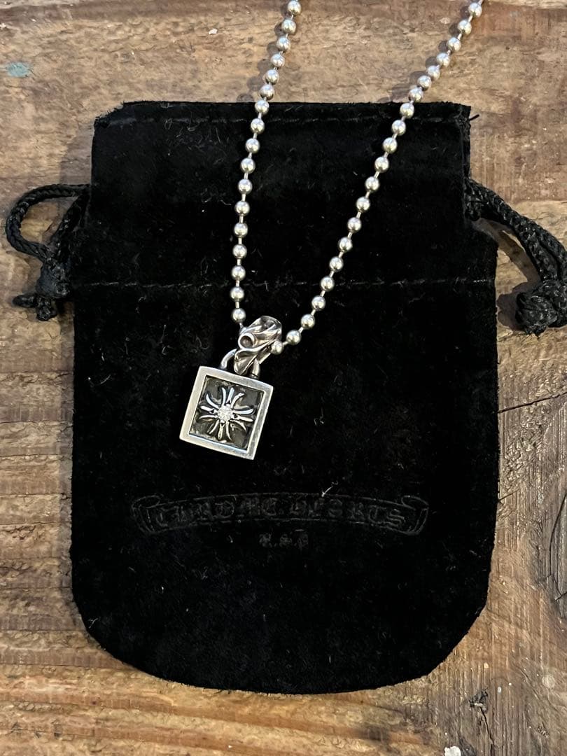 クロムハーツ フレームド CHプラス 1ダイヤ チャーム 925 シルバー