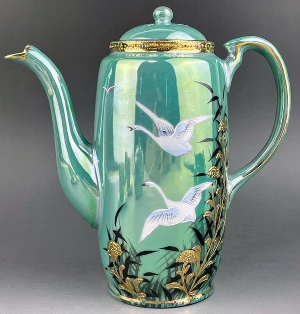 【希少】オールドニッポン ジュエル ティーセット ラスター彩 フライングスワン