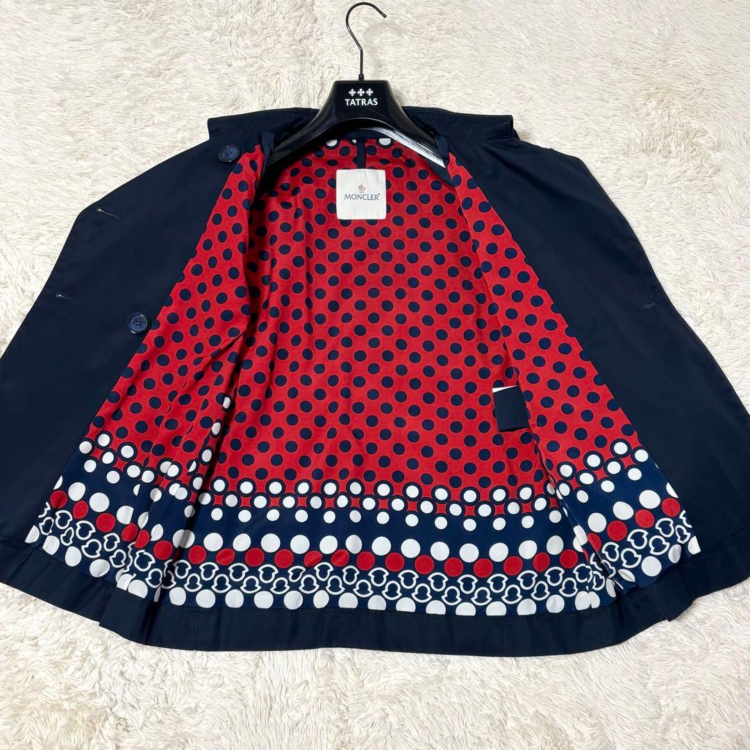 MONCLER モンクレール ショートトレンチコート ベルト 水玉 ネイビー