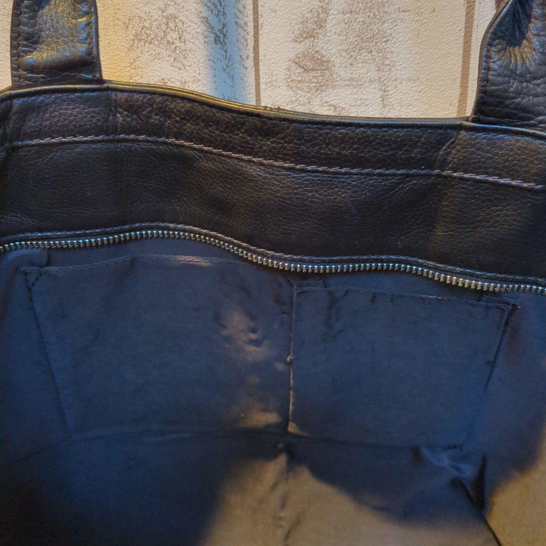 黒レザートートバッグ A4収納