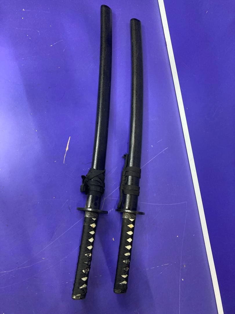 G）模造刀　日本刀　脇差　黒　2本セット