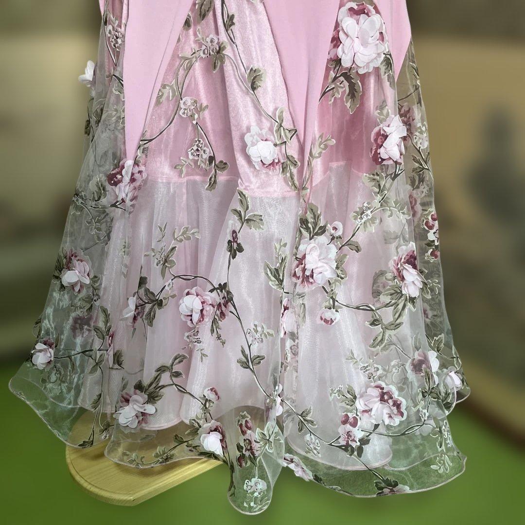 create-sun 可愛く　華やか　エレガント ピンク フラワー　ドレス