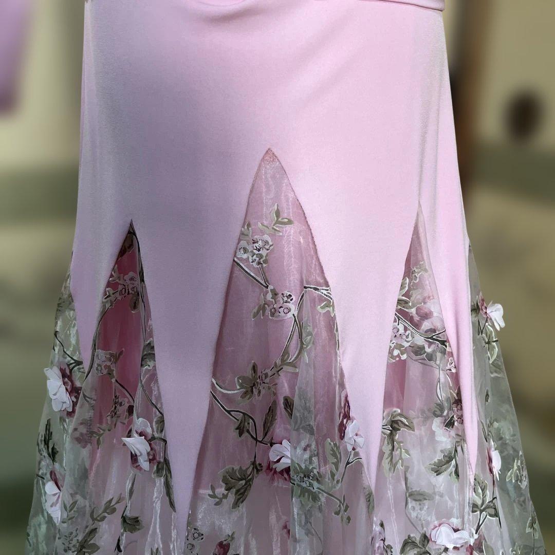 create-sun 可愛く　華やか　エレガント ピンク フラワー　ドレス