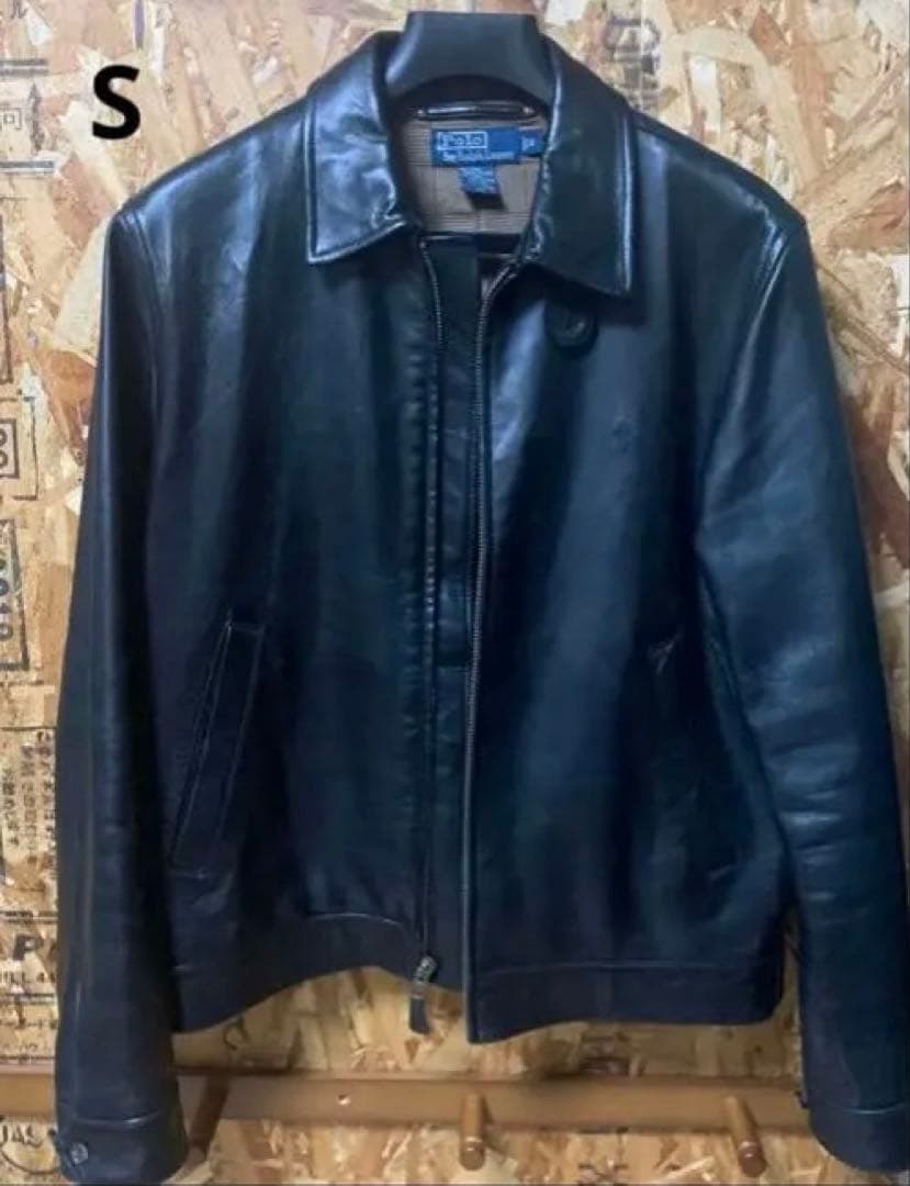 @*i様 Ralph Lauren ブラック レザースウィングトップジャケット