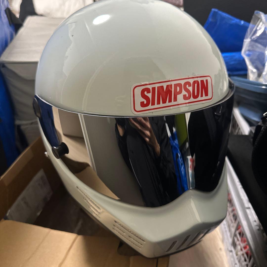 SIMPSON風 ATV-8 フルフェイスヘルメットミラーシールド 美品 M