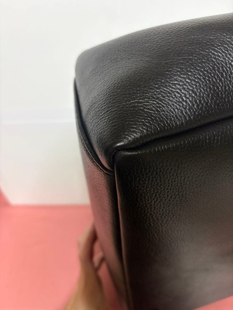 SHIPS シップス　スマート　レザー　トートバッグ　ブラック　黒