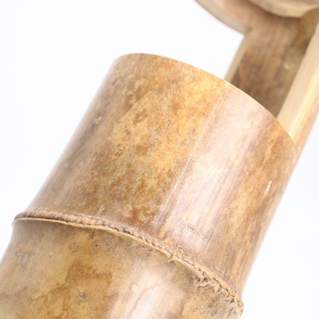 黒田正玄作 竹一重切花生 竹花入 裏千家十五代鵬雲斎書 茶道具　AZ751　DD