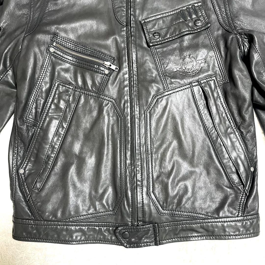 ✨美品✨DIESEL レザージャケット シングルライダース ラムレザー Sサイズ