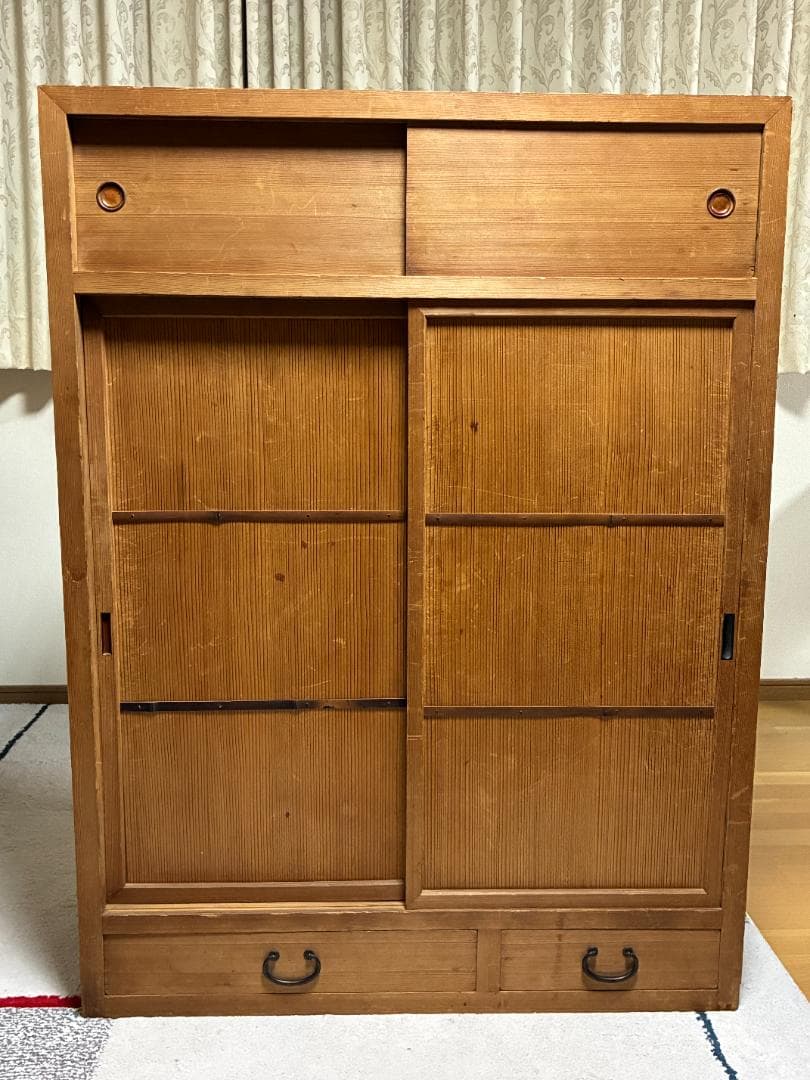 057 茶箪笥 水屋箪笥 幅90cm-3段 (奥行約40cm)