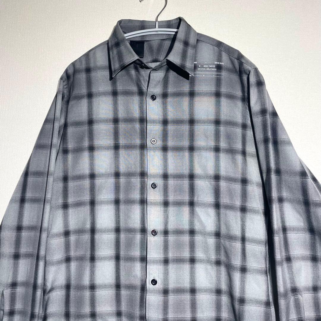 も*け様 美品　エヌハリウッド　オンブレ　ダーク　チェック　シャツ　好配色