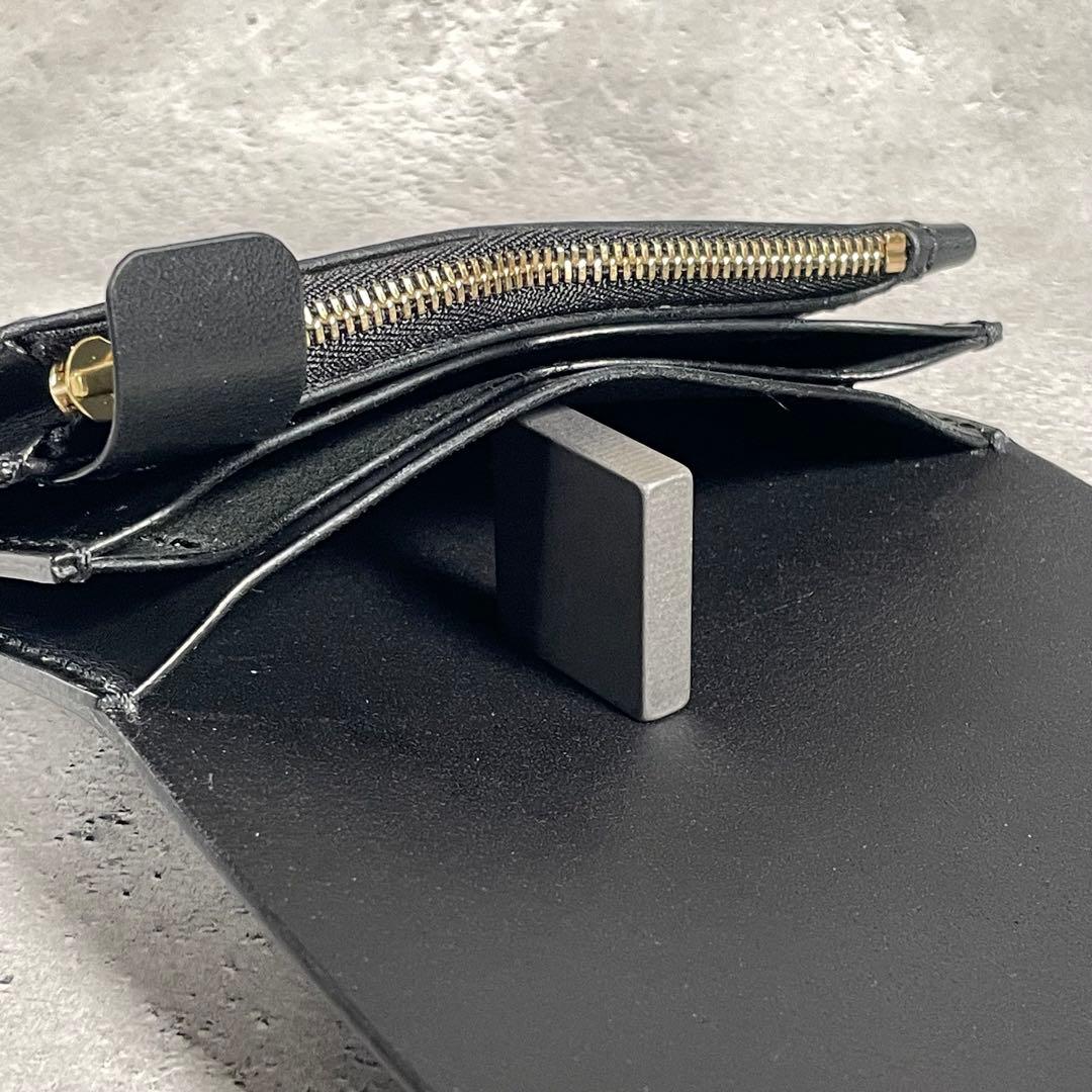 トラッカーウォレット ミドル ファスナー 真鍮チェーン付 本革　イタリアンレザー