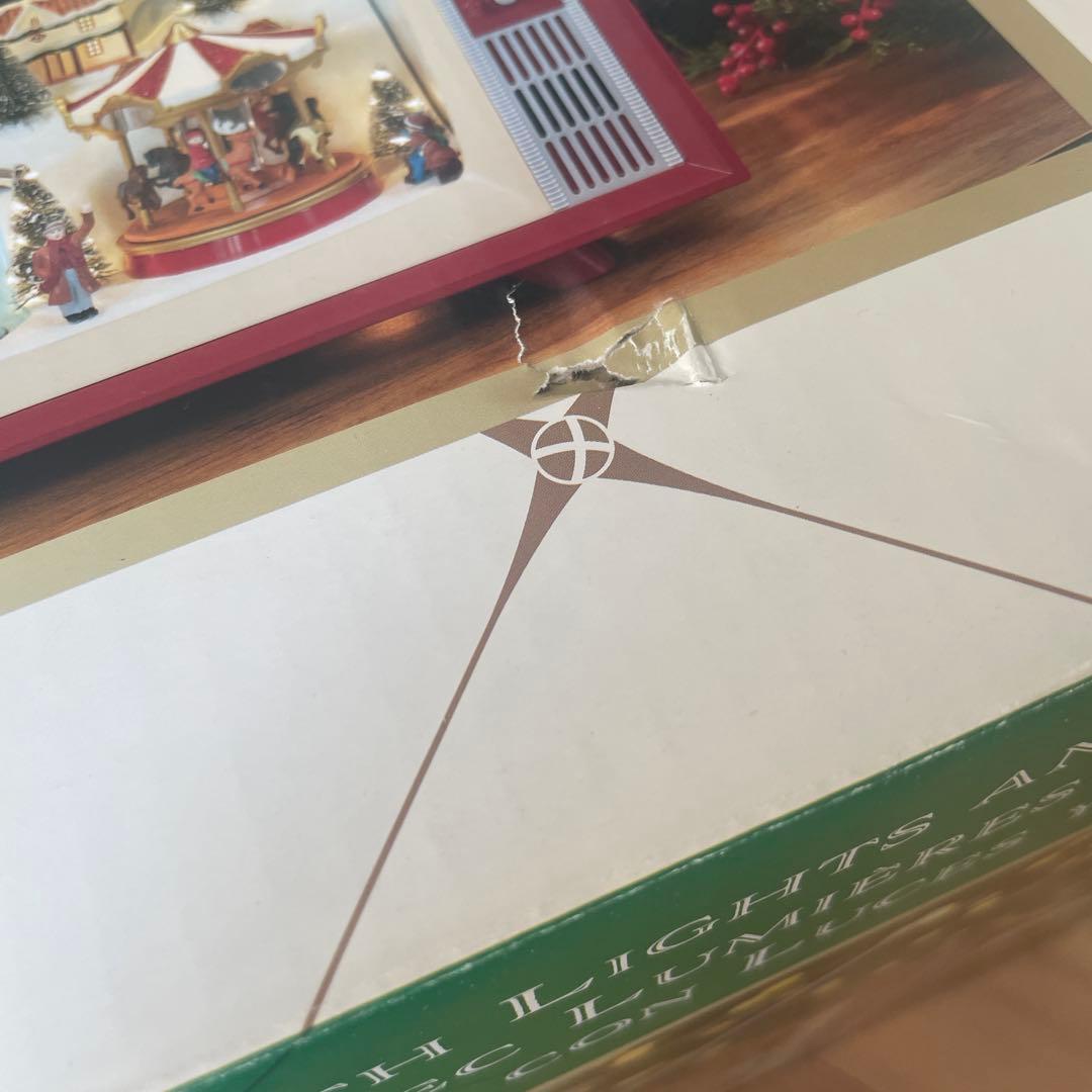 新品 クリスマス レトロ TV ライト & ミュージック付 点灯電動オルゴール