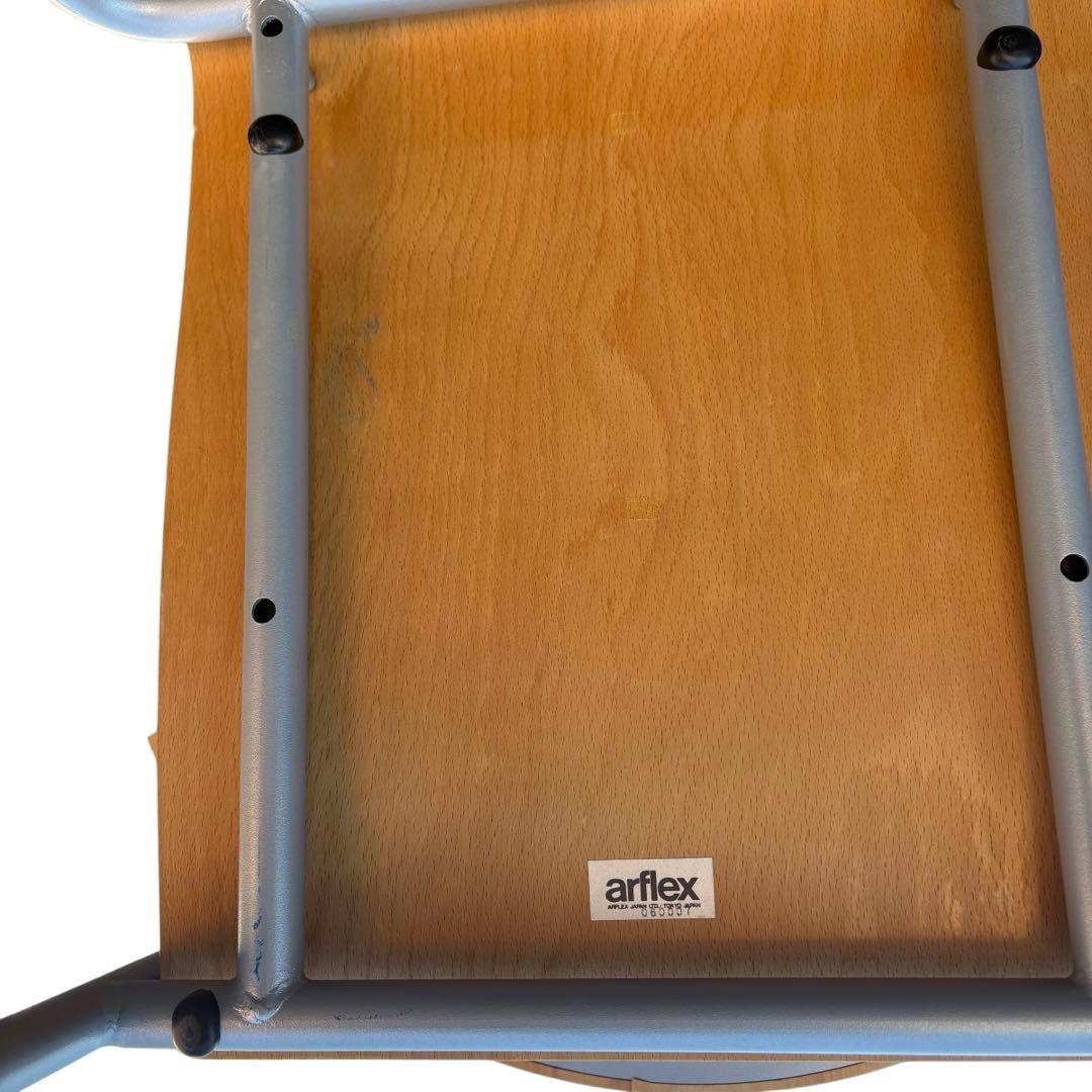 廃盤品　2脚　arflex TWIN ダイニングチェア　木製　曲げ　湾曲