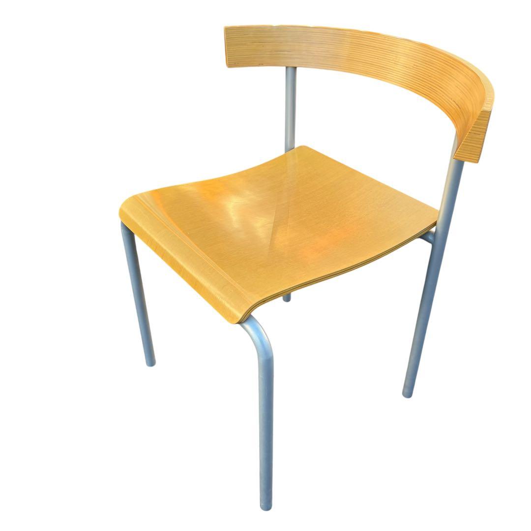 廃盤品　2脚　arflex TWIN ダイニングチェア　木製　曲げ　湾曲