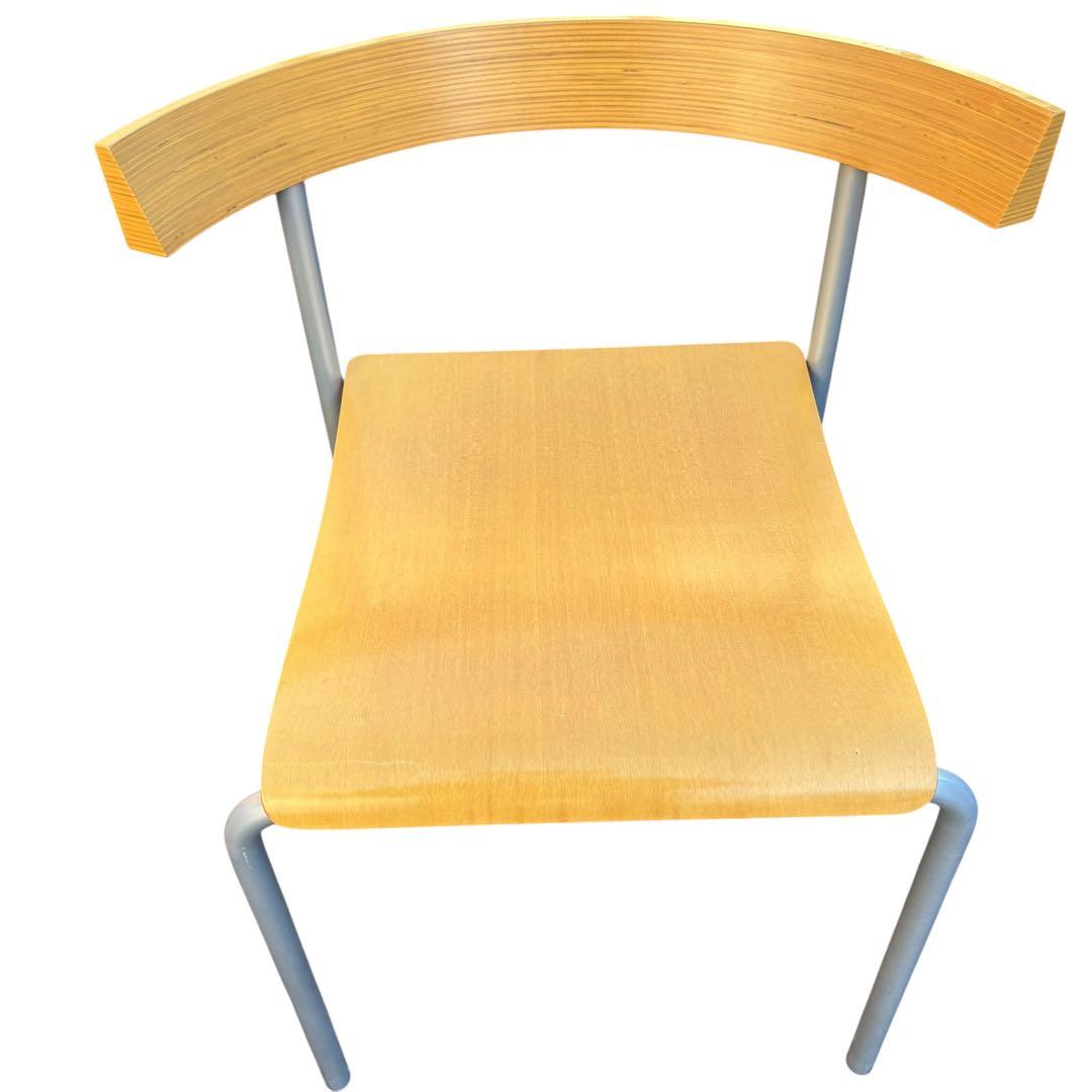 廃盤品　2脚　arflex TWIN ダイニングチェア　木製　曲げ　湾曲