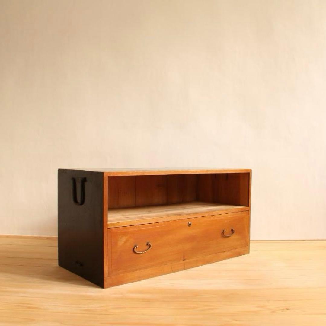 収納棚　2段　木製　古道具　古家具　ビンテージ　レトロ　ナチュラル