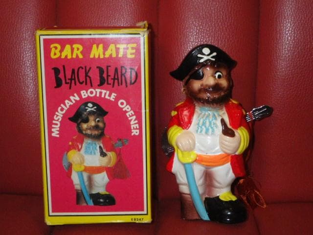 60’S★海賊★黒髭★ビンテージ★ボトルオープナー★栓抜き★置物★人形★スカル★