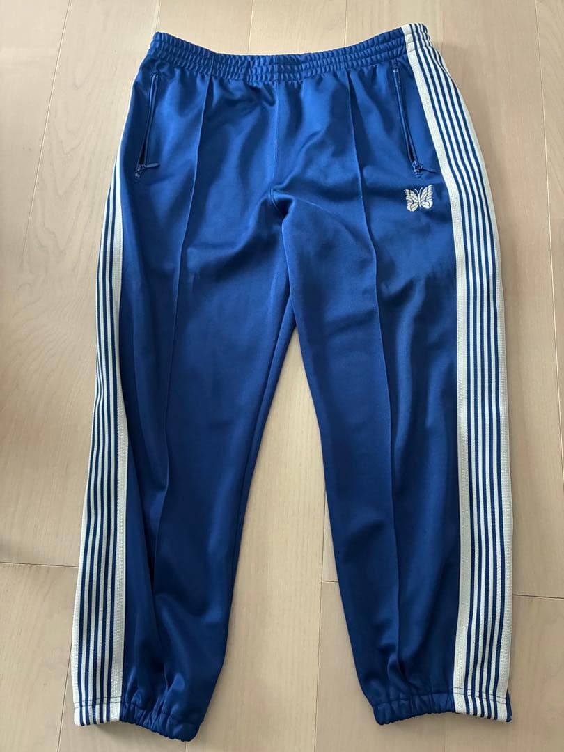 needles ニードルズ ブルー　ジップド　トラックパンツ Lサイズ