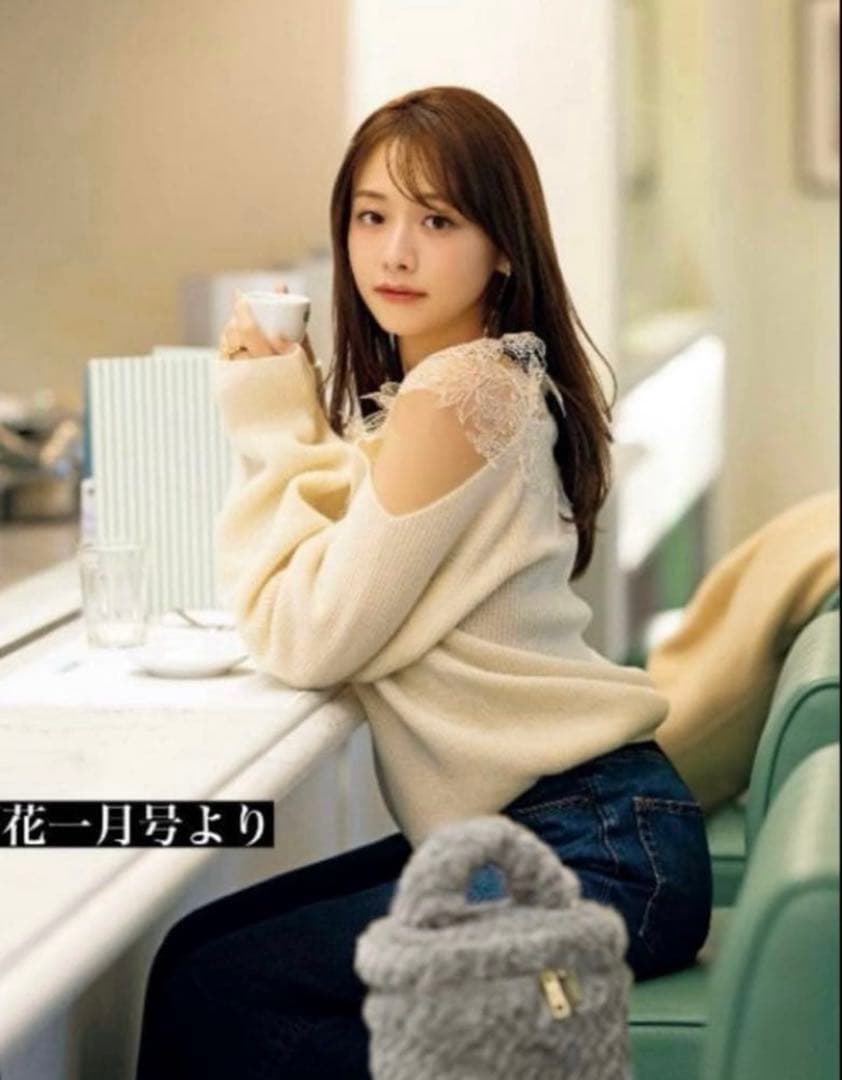 新品タグ付 フレイアイディーFRAY I.D★レースオフショルカッティングニット