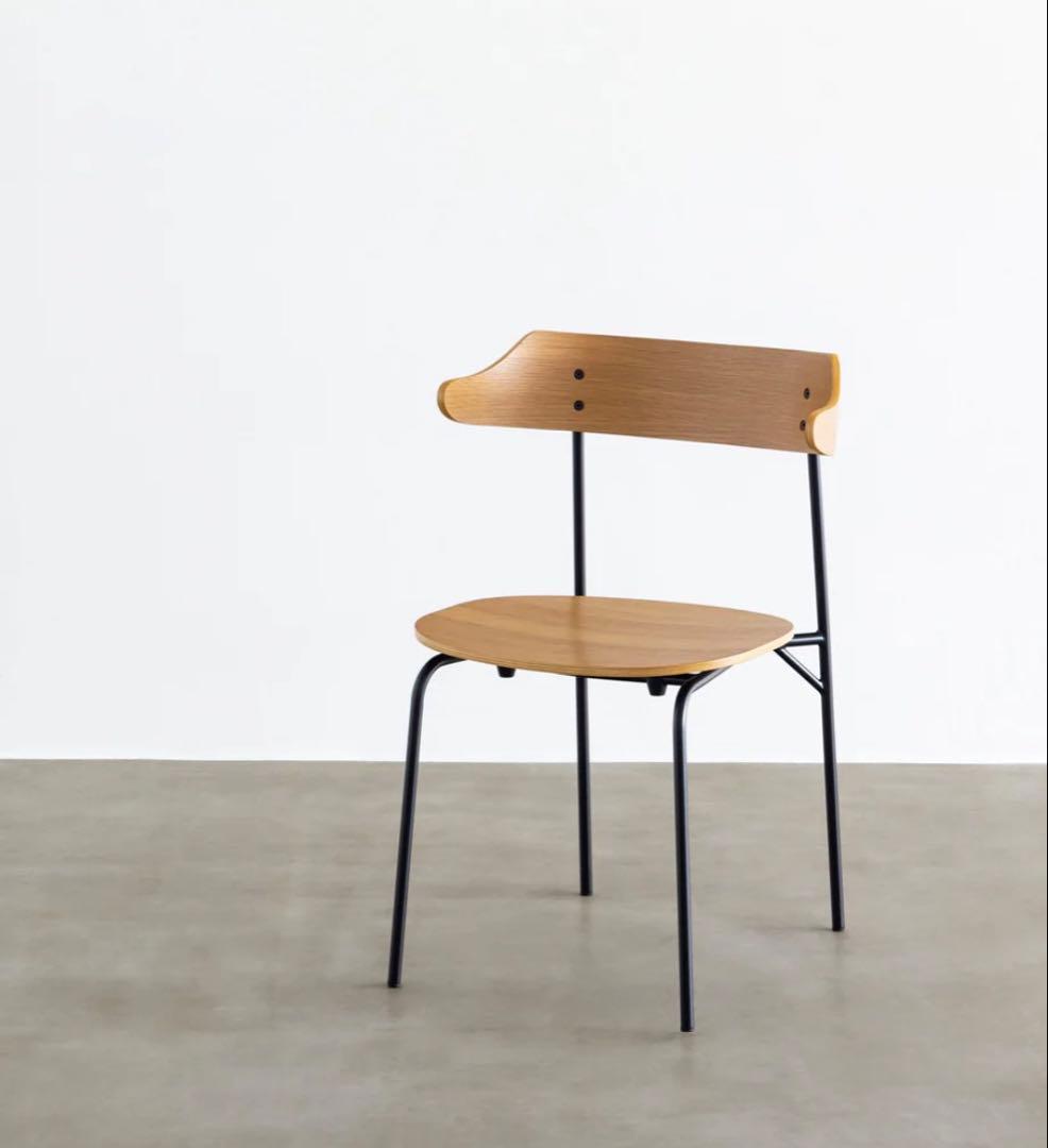 KANADEMONO ✨カナデモノ✨曲線プライウッドチェア美品/木製/アイアン②