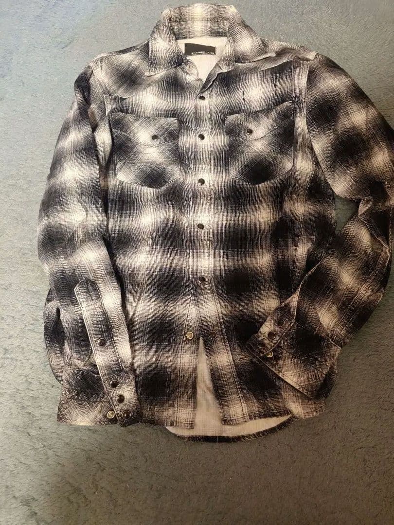 ほぼ使用感無し NUMBER (N)INE チェック柄長袖シャツ