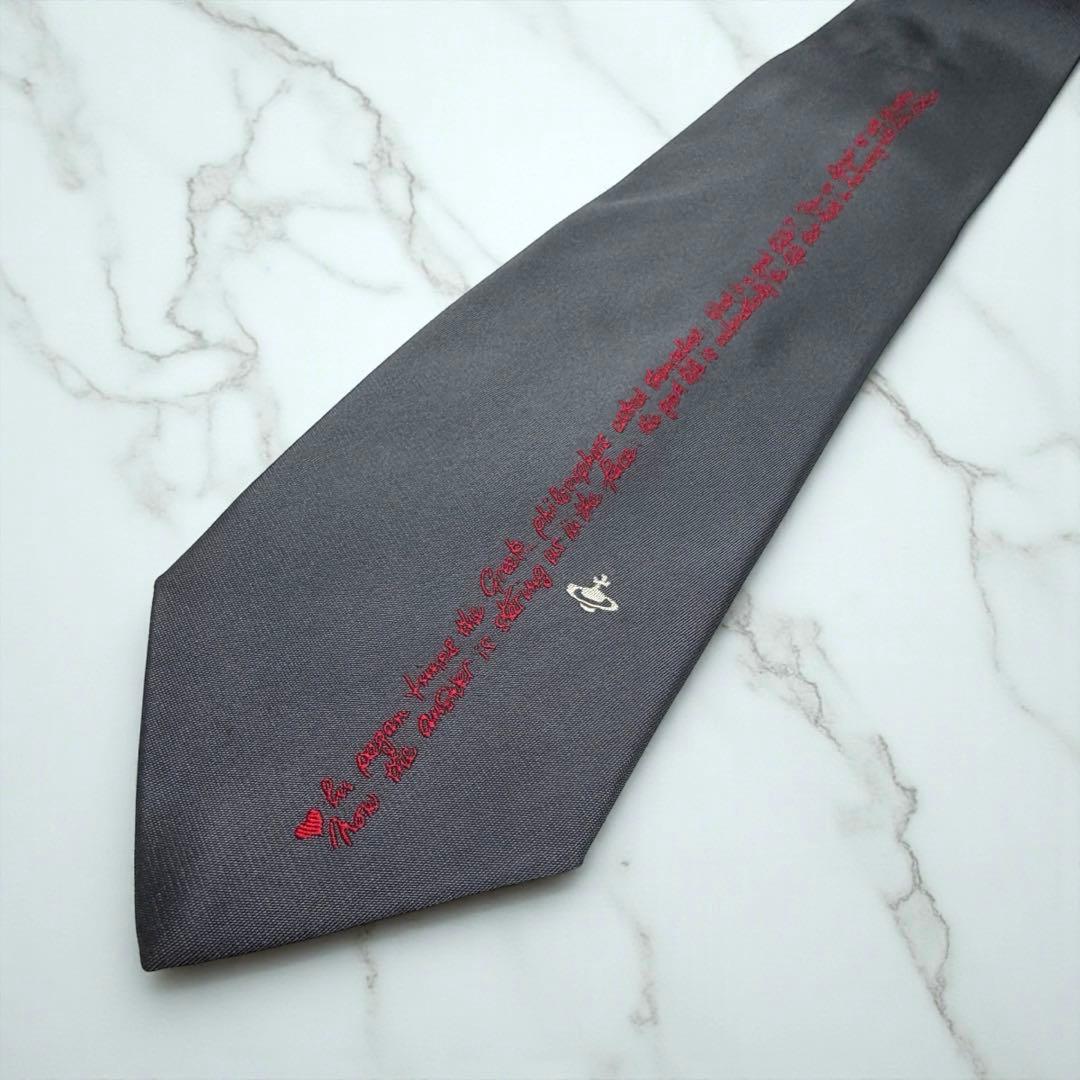 美品 ヴィヴィアンウエストウッド ネクタイ ロゴ シルク