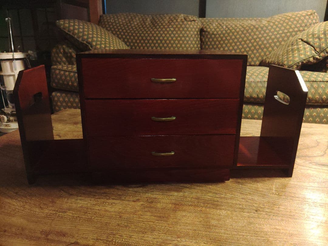 未使用　チェスト　シェルフ　本棚　小物入れ　収納　レトロ　アンティーク　漆　希少