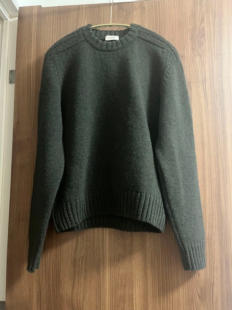 CELINE カーキクルーネック ニット