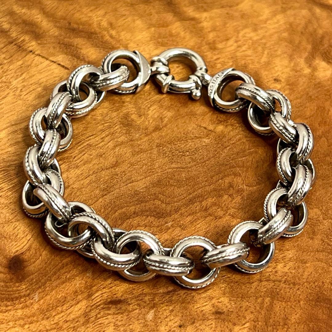 イタリア ヴィンテージ シルバー デザインリンク ブレスレット ITALY925