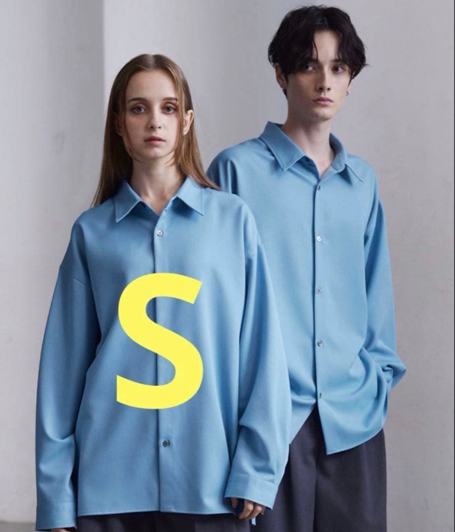 CLEL バルーン袖ルーズレギュラーカラーシャツ Blue S