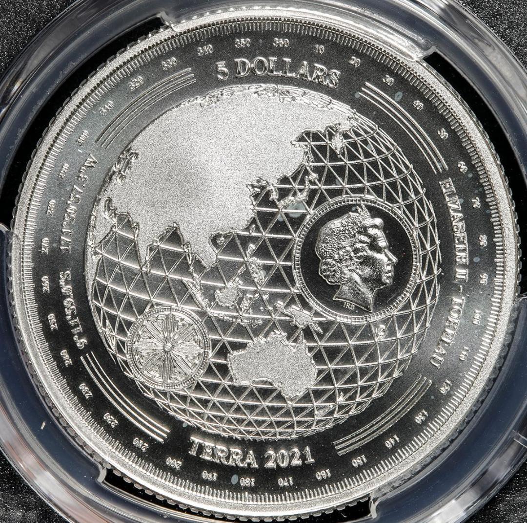 準最高鑑定 トケラウ ＄5 2021 1oz銀貨 PCGS-PL69