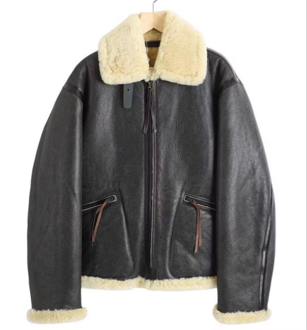 AVIREX7522 B-6 ムートンジャケット BLACK